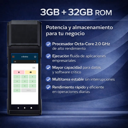 Pos Boletas Electrónicas Android 13 | 4g Wifi | Sin Arriendo
