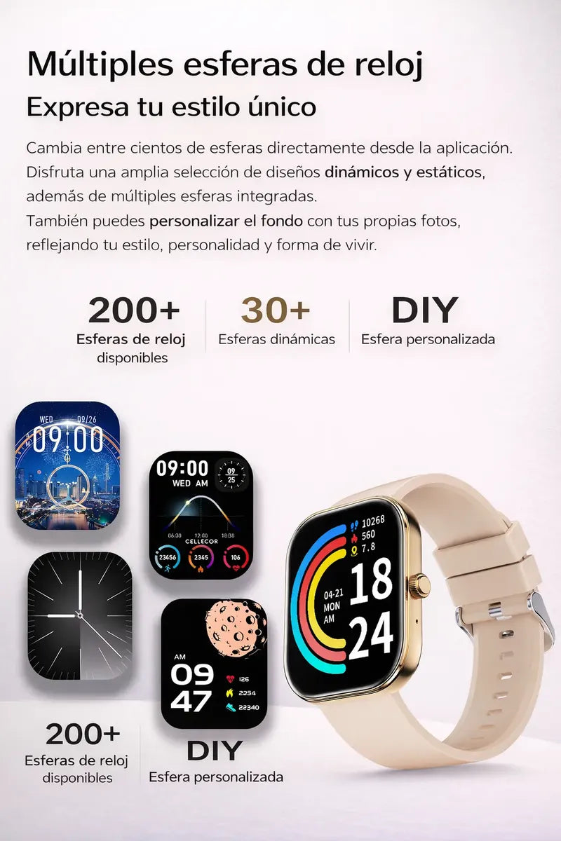 Smartwatch SWS5 con monitor cardíaco y SpO2 — vista frontal