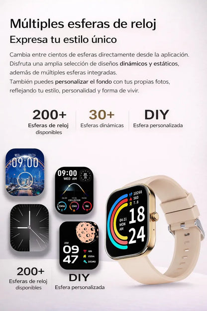 Smartwatch SWS5 con monitor cardíaco y SpO2 — vista frontal