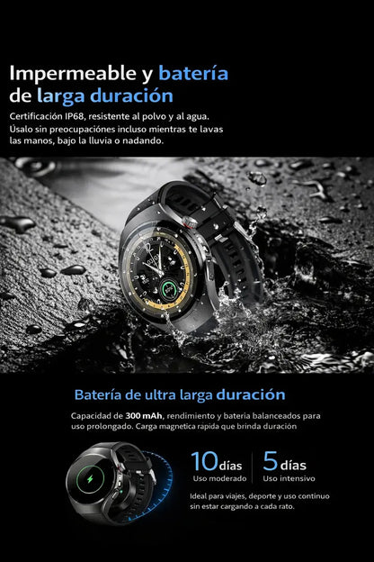 Smartwatch Amoled 1.53 Llamadas Bluetooth Ip68 Batería 300ma