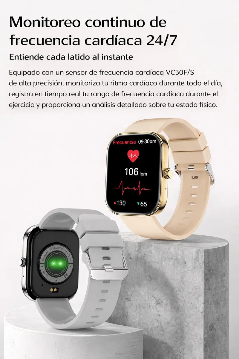Smartwatch SWS5 con notificaciones de WhatsApp y Bluetooth — en uso