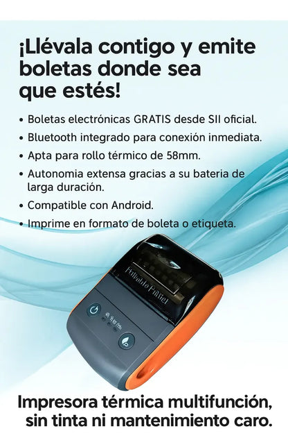 Mini Impresora Térmica Bluetooth 58mm Portátil