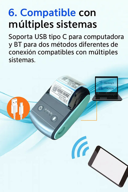 Mini Impresora Térmica Bluetooth 58mm Portátil