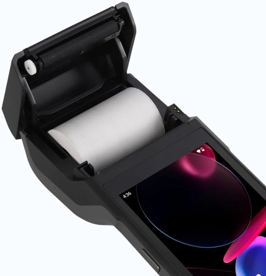 Detalle del compartimento de rollo térmico del POS DAUS
